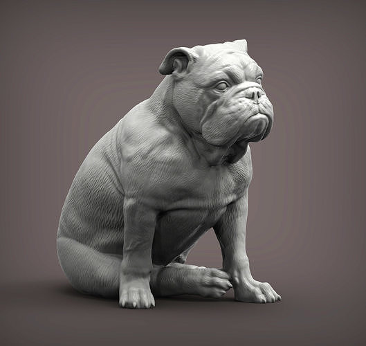 english bulldog british englishbulldog dog nature mammal animal home pet sculpture souvenir 3d print model sculpt sculptures statue art 3D print model - Mito3D