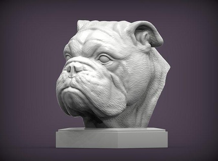 Inglese bulldog Britannico inglese cane natura mammifero animale casa domestico scultura souvenir 3d Stampa modello scolpire sculture statua arte fallimento 3d print model - Mito3D