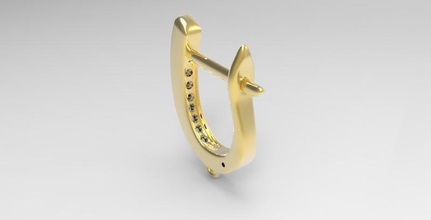 inglês bloqueio de brincos jóias diamantes jewerly gemas 3d print model - Mito3D