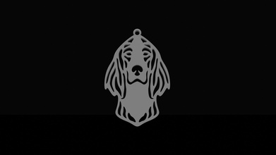 english setter pendant dog chain art head design symbol modern jewelry pendants 3d print model - Mito3D