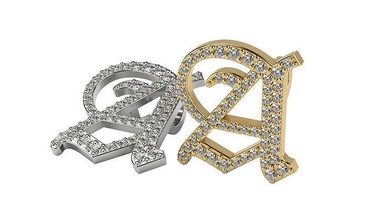 Anglais calcul solide beauté or bijoux argent imprimable platine Jeu pendentifs cadeau heureux mode blanc gemme brillant pendentif Collier diamant 3d print model - Mito3D