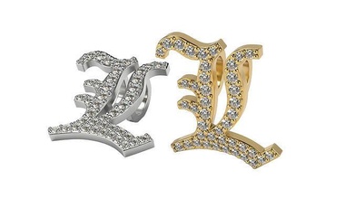 vieux anglais calcul solide beauté or bijoux argent imprimable platine pendentifs cadeau heureux mode blanc gemme brillant diamant pendentif collier 3d print model - Mito3D