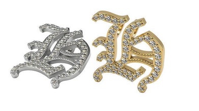Englisch Stein solide Schönheit Gold Schmuck Silber druckbar Platin Anhänger Geschenk glücklich Mode Weiß Juwel brillant Halskette Diamant 3d print model - Mito3D