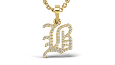 Englisch Stein solide 2 Schönheit Gold Schmuck Silber druckbar Platin Anhänger Geschenk glücklich Mode Weiß Juwel Halsketten 3d print model - Mito3D