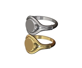 oyulabilir Yastık İp süsler mühür yüzük tel takı yazdırılabilir altın gümüş sterlin Menring mücevher lüks klasik minimalist gravür pembemsi yüzükler 3d print model - Mito3D
