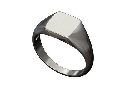 grabable cuadrado sello anillo joyería joya imprimible oro plata libra esterlina hombres menring Moda lujo moderno clásico minimalista sencillo grabado anillos 3d print model - Mito3D