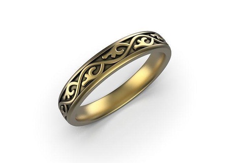 grabado banda plata joyería joya imprimible oro lujo libra esterlina anillo anillos grabable Moda diamante Clásico 3d print model - Mito3D
