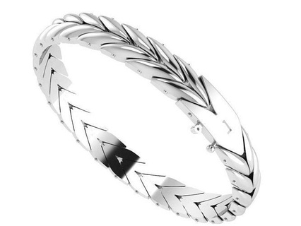 inciso braccialetto 0492 squillare oro diamante spianare gioielleria argento produzione moda design Fidanzamento gemma stampabile sterlina cubano orecchino collana pendente anelli braccialetti 3d print model - Mito3D