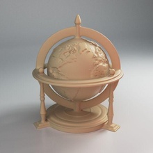 grabado globo stl mapa atlas geografía tierra planeta terra latitud longitud nasa mundo casa decoración clima forma 3d print model - Mito3D