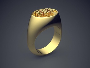 engraved thick ring cad-5824 brilliant cad design diamond engagement gem gold jewel jewellery platinum printable rings silver wedding jewelry 3d print model - Mito3D