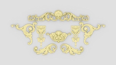 grabado colección decoración florido diseño oro ilustración antiguo retro lujo mueble rococó científico ornamento ornamental barroco victoriano Arte esculturas 3d print model - Mito3D
