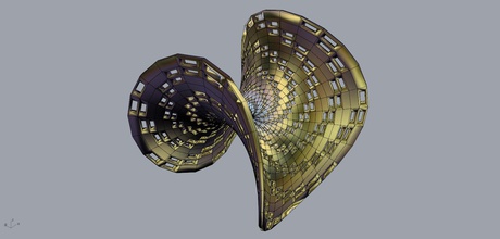 enneper Bohrungen in der Oberfläche Kunst Heuschrecke parametric architektonische details Dekoration mathematische 3d print model - Mito3D
