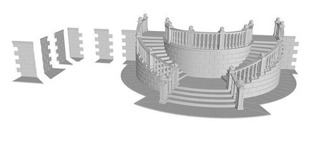 entrance stair architecture sculpture castle building city classic classicrailings deco architectural street 3dprint 3dprintentrance classicstairs exterior outdoor stairs house 3d print model - Mito3D