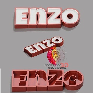 enzo LED prenom alphabet lumière décoration art panneaux logos 3d print model - Mito3D