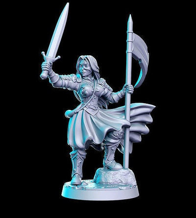 eowyn hobbit lord of rings lotr 32mm pre-supported fellowship tolkien gimli frodo gandalf middle earth legolas aragorn miniatures figurines 3d print dnd heroquest dungeon games toys board 3d print model - Mito3D