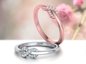 epic diamonds collection knot diamond ring rings theknot french pave setting brilliant jewelry fashion classic usa canada europe uk france germany delicate 3d print model - Mito3D