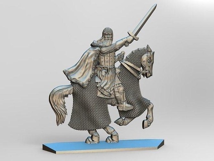 equestrian knight 17 horse spear sword armor shield helmet figurine crossbow arrows board game games toys weapon medieval melee dagger blade 3d print model - Mito3D