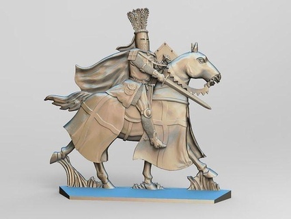 equestre cavaliere 4 cavallo lancia spada armatura scudo casco figurina balestra frecce tavola gioco Giochi giocattoli arma medievale mischia pugnale lama 3d print model - Mito3D