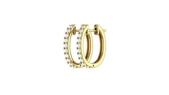 er hoop v2 orecchino oro arte argento stampabile 3d gioiello gemma brillante regalo gioielleria sterlina diamante moda mini cerchio cad struttura orecchini 3d print model - Mito3D