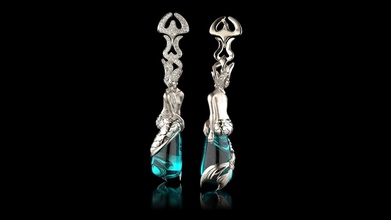 er0003 - earrings sirena ola magerit jewelry jewellery mermaid atlantis rings 3d print model - Mito3D