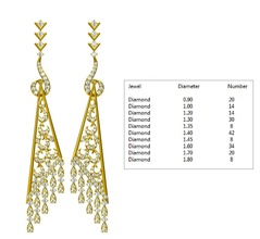 er - 8 gioielli bella diamante lungo orecchino dengling movimento flessibile gli orecchini 3d print model - Mito3D