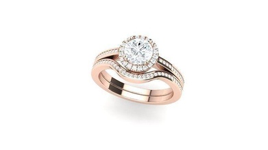 er wb anel jóia joalheria prata ouro Casamento jóias diamante noivado moda engagem cafajeste beleza pingente colar roupa gema 3d print model - Mito3D