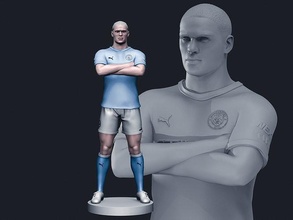 erling haaland 3d stampabile sport statua calcio arredamento Norvegia opera d'arte elegante miniature figure figurina carattere uomo umano statuetta arte sculture 3d print model - Mito3D
