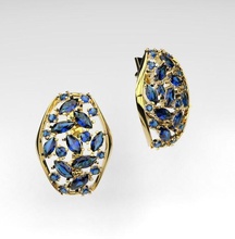 erring gems errings makriz gemstones jewelry printable silver gold jewellery earrings 3d print model - Mito3D