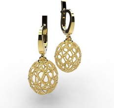 orecchini filigrana oro pendente gioielleria ornato argento filum rodio decorazione 3d print model - Mito3D