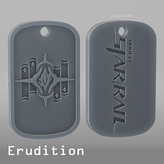 erudition dogtag honkai star rail cosplay game talisman accessories amulet medalion dogtad keychain games toys 3d print model - Mito3D