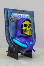 escudo skeletor hombre retrato cómic fantasía criatura decorativo azul arte esculturas 3d print model - Mito3D