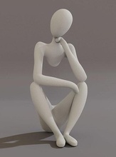 escultura 3 arte deco figura silueta homens esculpir esculturas 3d print model - Mito3D