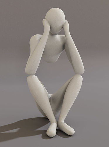 escultura meditando scupt figura silueta arte deco esculturas 3D print model - Mito3D