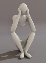 escultura meditando scoppiare figura silueta arte deco sculture 3d print model - Mito3D