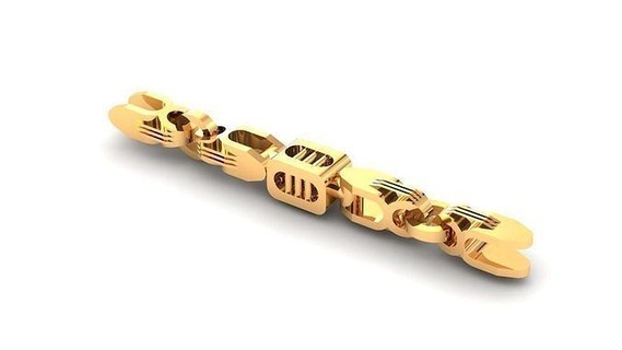 eslabon para cadenas chain link e2016-20 gold oro design diseno shiny luxury chainlink cadena clasp pin power jewelry 3d print model - Mito3D