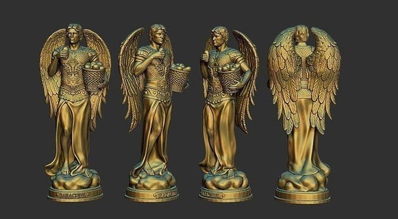 estatua del la arcanjo barachiel estátua escultura religião religiou objeto arte esculturas 3d print model - Mito3D
