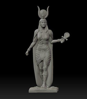 estatua déesse égyptien isis sculpture art figure ancien femme statue sculptures 3d print model - Mito3D