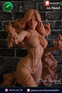 estelar mulher garota fêmea corpo dc cortar testado maravilha oeste gema arte esculturas 3d print model - Mito3D