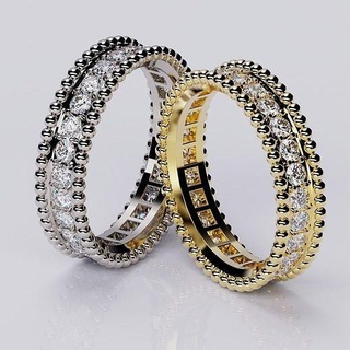 Estelle Casamento banda argolas coleção joalheria ouro imprimível anel vintag jóia jóias platina réplica marca tamanhos diamante gema perlee vanc 3d print model - Mito3D