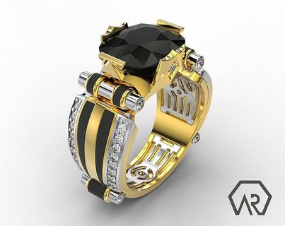 proprietà uomini squillare 3d modello oro gioielleria gemma diamante gioiello pietra preziosa gemme diamanti argento anelli lusso stampabile brillante 3d print model - Mito3D
