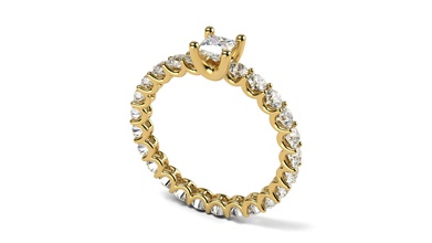 a eternidade de 3 50 mm f anel jóias ouro platina luxo gem printable prata diamante brilhantes moda beleza diamant anéis 3d print model - Mito3D