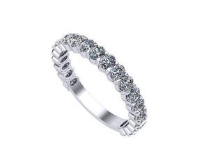 eternity band diamond golden silver jewelry band rings 3d print model - Mito3D