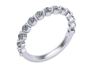 eternidad banda 15498162318 diamante oro plata joyería joya anillo anillos 3d print model - Mito3D