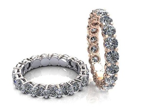 eternidade banda diamante anel 15pt joalheria ouro imprimível jóia jóias casamento gema noivado moda platina engagem roupa brilhante prototipagem beleza argolas 3d print model - Mito3D