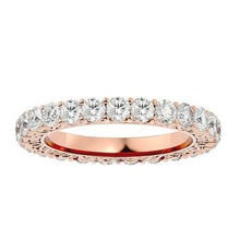 eternidade banda diamante anel 360 visão animação joalheria feminino casamento noivado imprimível solitário argolas 3d print model - Mito3D