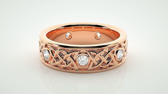 éternité bande diamant bague 3dm stl rendre détail bijoux femme mariage moitié engagement imprimable solitaire 39 anneaux 3D print model - Mito3D