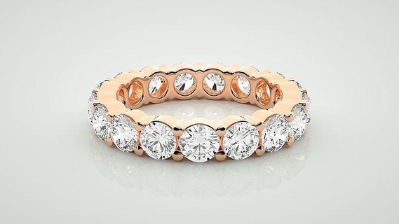 éternité bande diamant bague 3dm stl rendre détail bijoux femme mariage moitié engagement imprimable solitaire 39 anneaux 3d print model - Mito3D