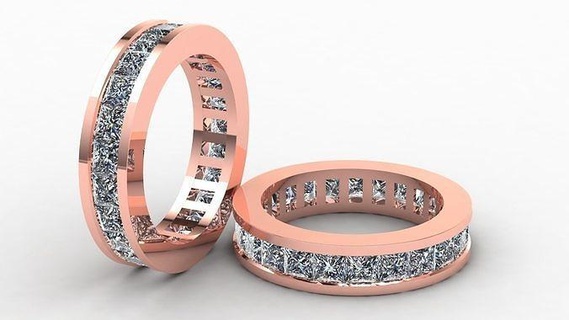 eternidad banda anillo eternityband deshierbe 3dm plata diamante joyería joya imprimible compromiso libra esterlina oro Boda Moda belleza pulsera anillos 3d print model - Mito3D