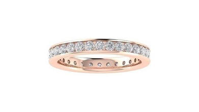 eternidade banda anel 3dm stl obj fbx renderiza detalhes joalheria feminino Casamento noivado imprimível diamante solitário argolas prata 3d print model - Mito3D