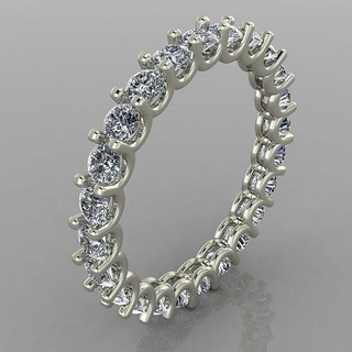 Ewigkeit Band Ring 46 Diamant Juwel Schmuck Ringe Gold Silber Engagement Hochzeit Mode druckbar Schönheit 3d print model - Mito3D